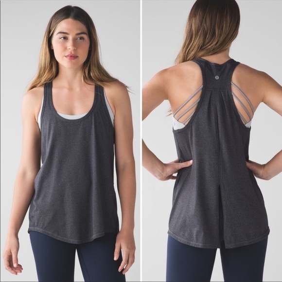 Lululemon- Salute The Sun Heathered Black Tank- 6 - Picture 2 of 7
